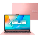 Notebook Asus Vivobook Go 15, AMD Athlon Silver 10, 4GB de Memória, Armazenamento 128GB SSD, Windows 11 Home, Rose, Tela de 15,6", E1504FA-BQ5313WS CX 1 UN