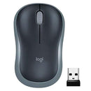 Mouse sem fio Logitech M185 2.4GHz com receptor USB, Design Ambidestro Compacto, Conexão USB e Pilha Inclusa - Cinza CX 1 UN