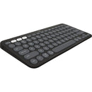 Teclado sem fio Logitech Pebble Keys 2 K380s com Conexão Bluetooth e USB Logi Bolt, Easy-Switch para até 3 dispositivos e Pilha Inclusa- Grafite CX 1 UN
